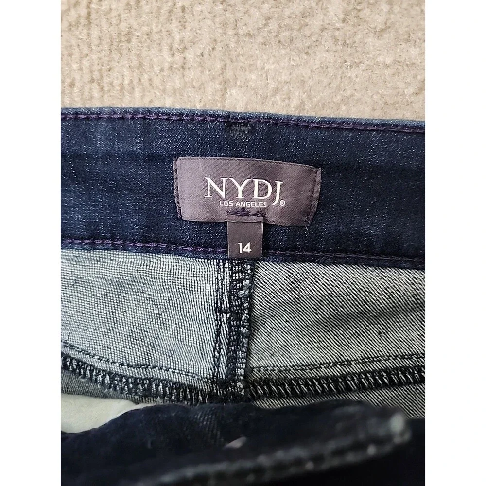 NYDJ Barbara Bootcut Jeans Womens 14 Blue Dark Wash Lift Tuck Slimming NEW_9